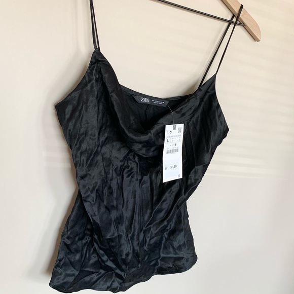 New Black Zara Viscosa Spaghetti Strap - Picture 2 of 5